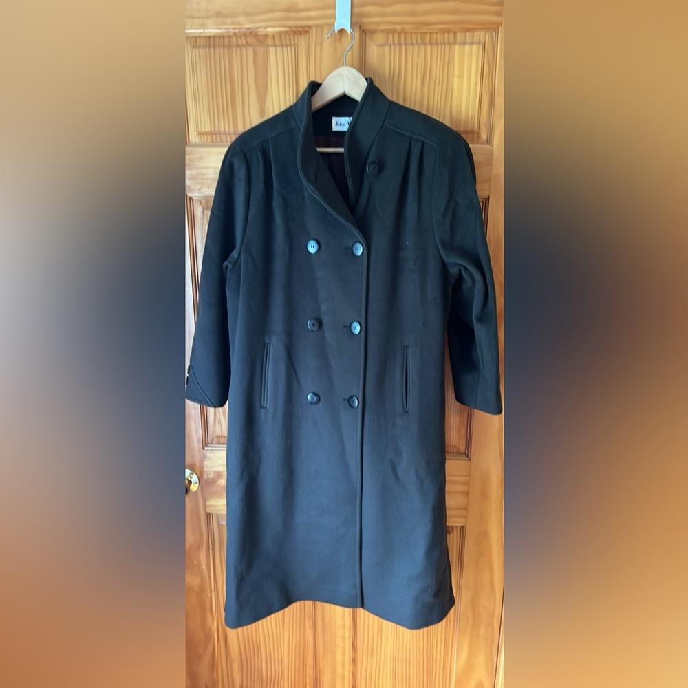 Classic Black Double-Breasted Pea Coat